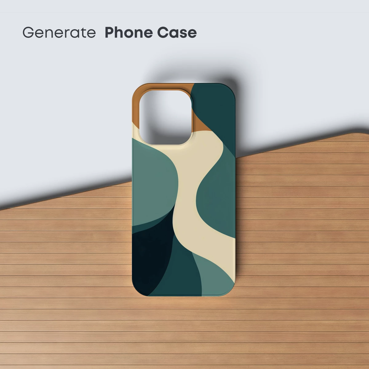 Abstract Flow: Teal and Terra Cotta Waves - Image 3