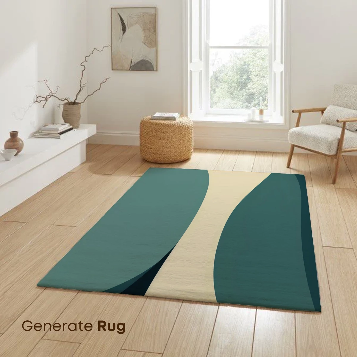 Abstract Flow: Teal and Terra Cotta Waves - Image 6