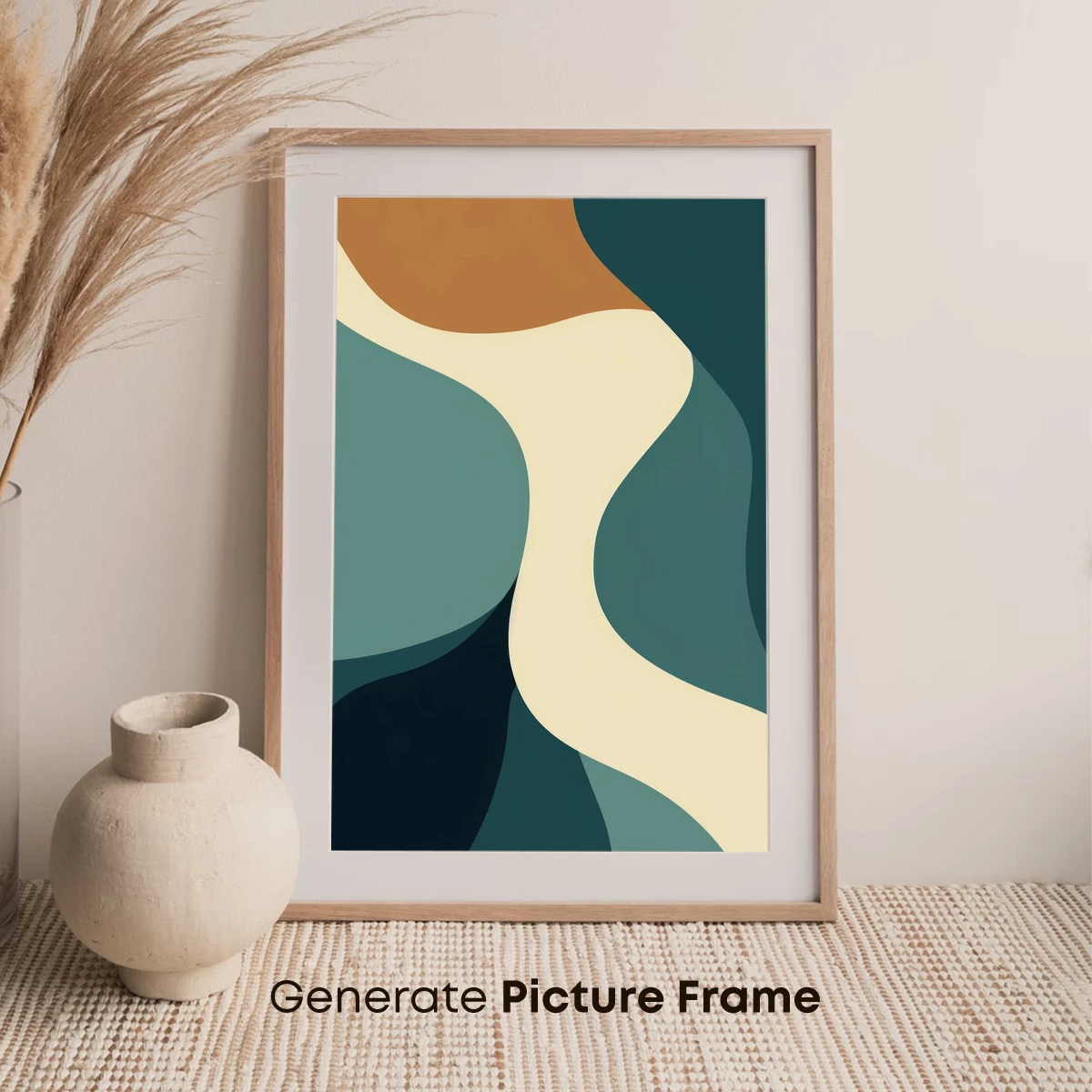 Abstract Flow: Teal and Terra Cotta Waves - Image 7