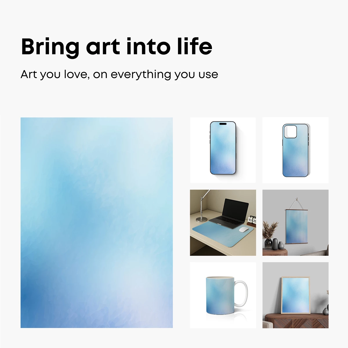 Ethereal Blue Gradient: A Digital Watercolor Symphony - Image 2