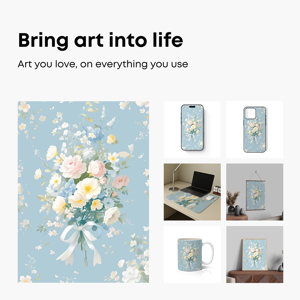 Ethereal Bouquet: Soft Pastel Floral Harmony - Image 2