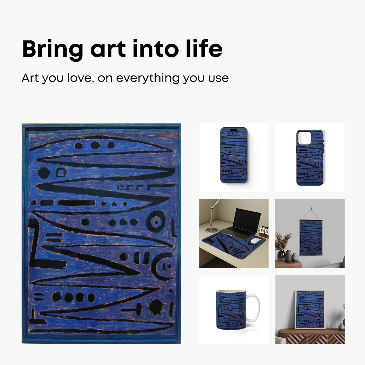 Blue Abstract Odyssey: Dynamic Waves and Celestial Forms - Image 2