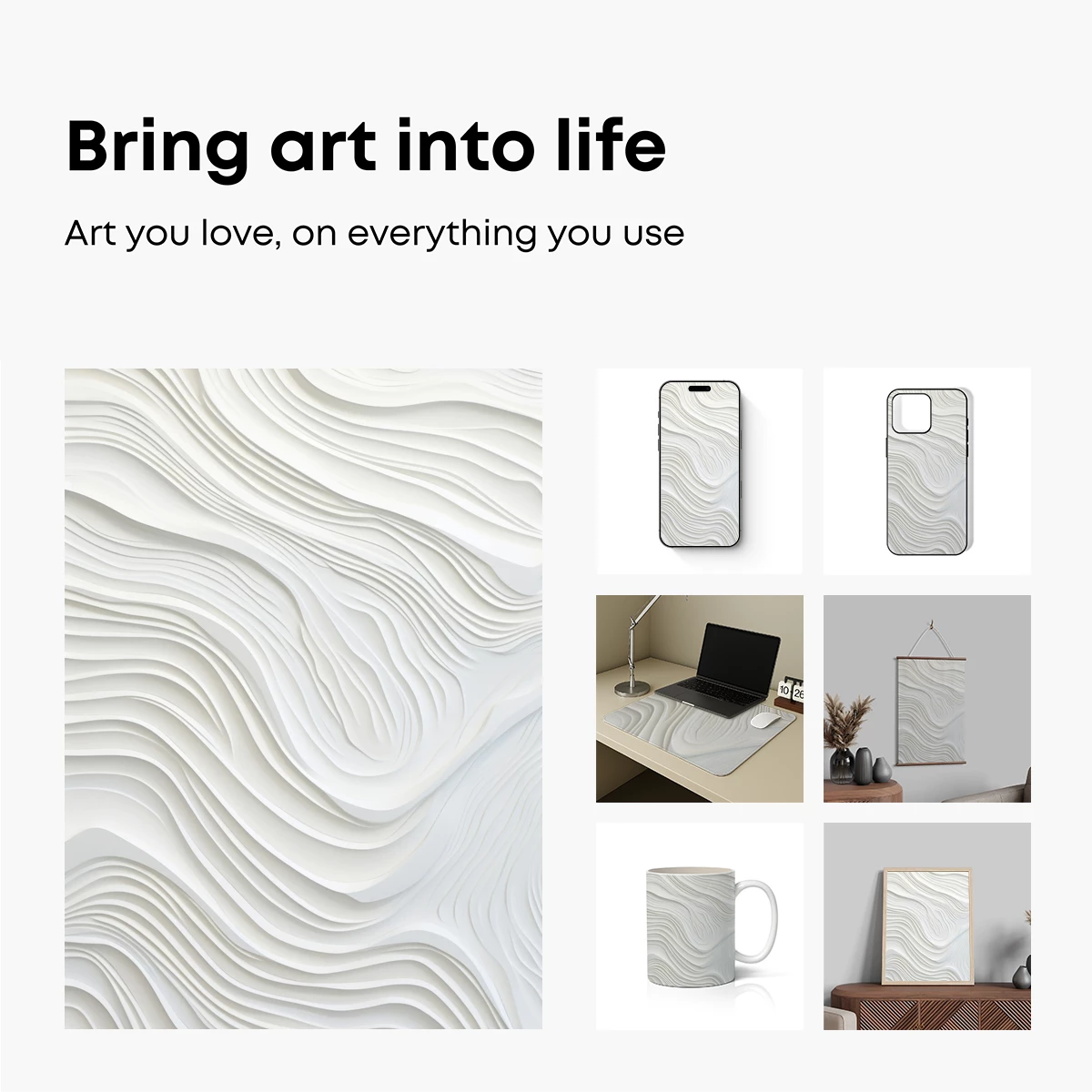 Elegant White Waves: A Sculptural Symphony - Image 2