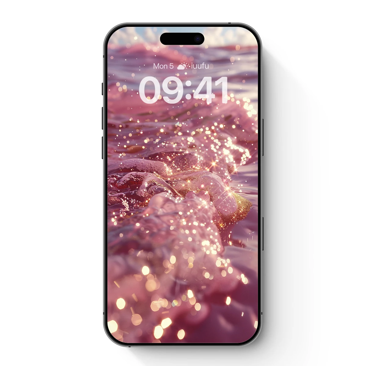 Glittering Pink Ocean Waves