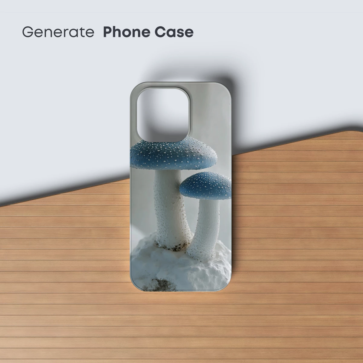 Enchanted Blue Mushrooms in Snowy Terrain - Image 3