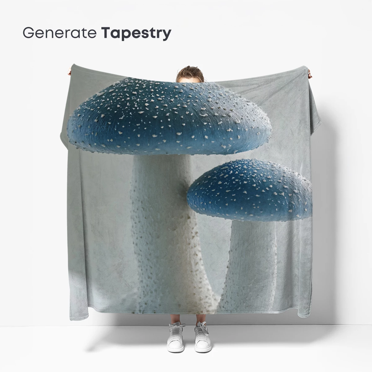 Enchanted Blue Mushrooms in Snowy Terrain - Image 5