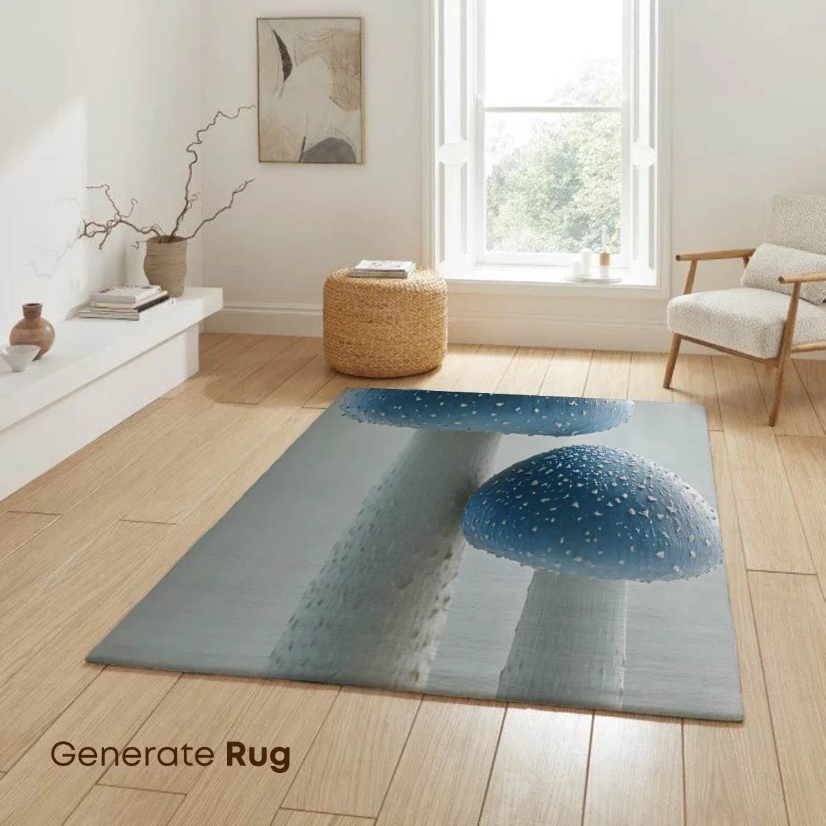 Enchanted Blue Mushrooms in Snowy Terrain - Image 6