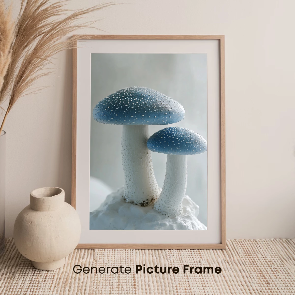 Enchanted Blue Mushrooms in Snowy Terrain - Image 7