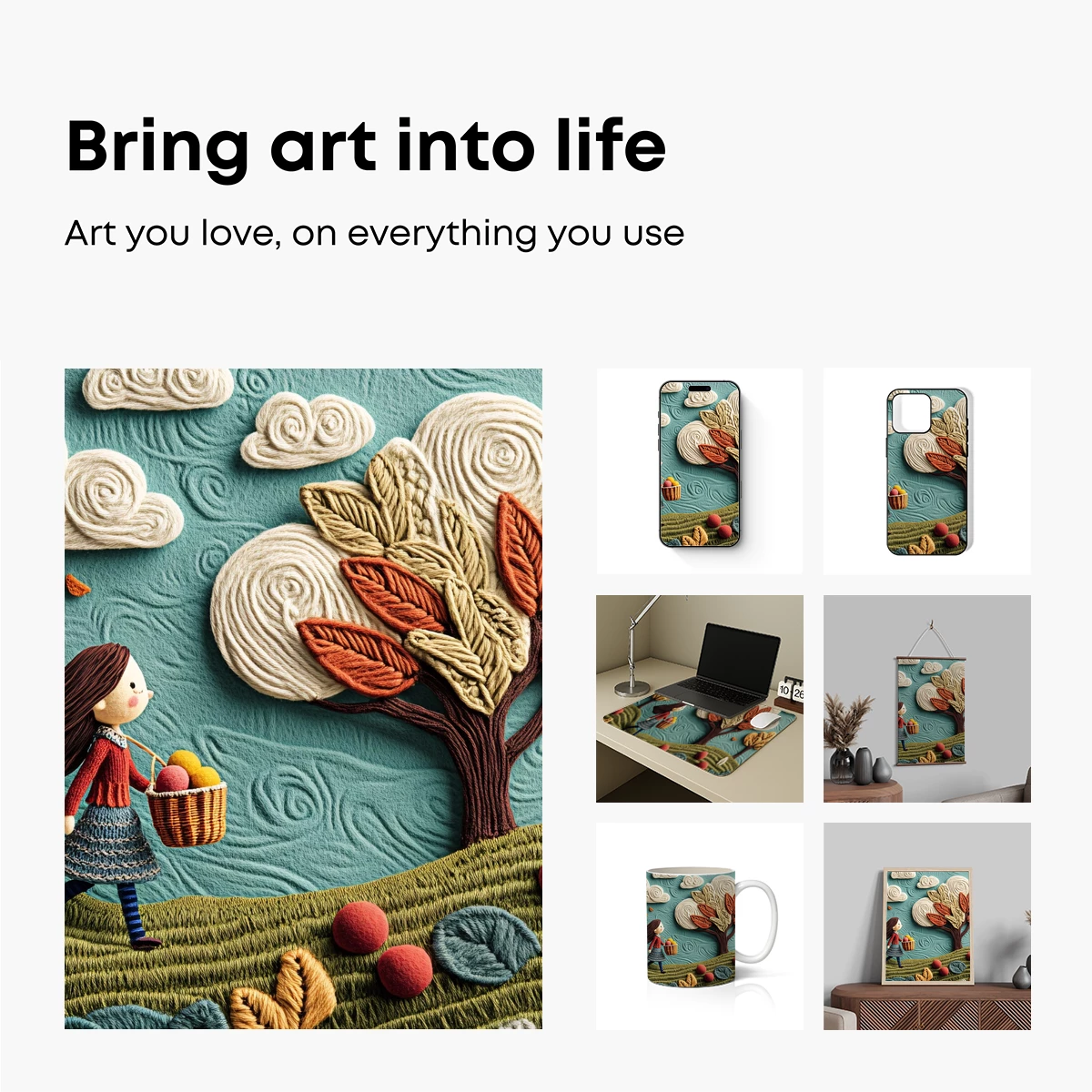 Autumnal Yarnscape: A Textured Harvest Adventure