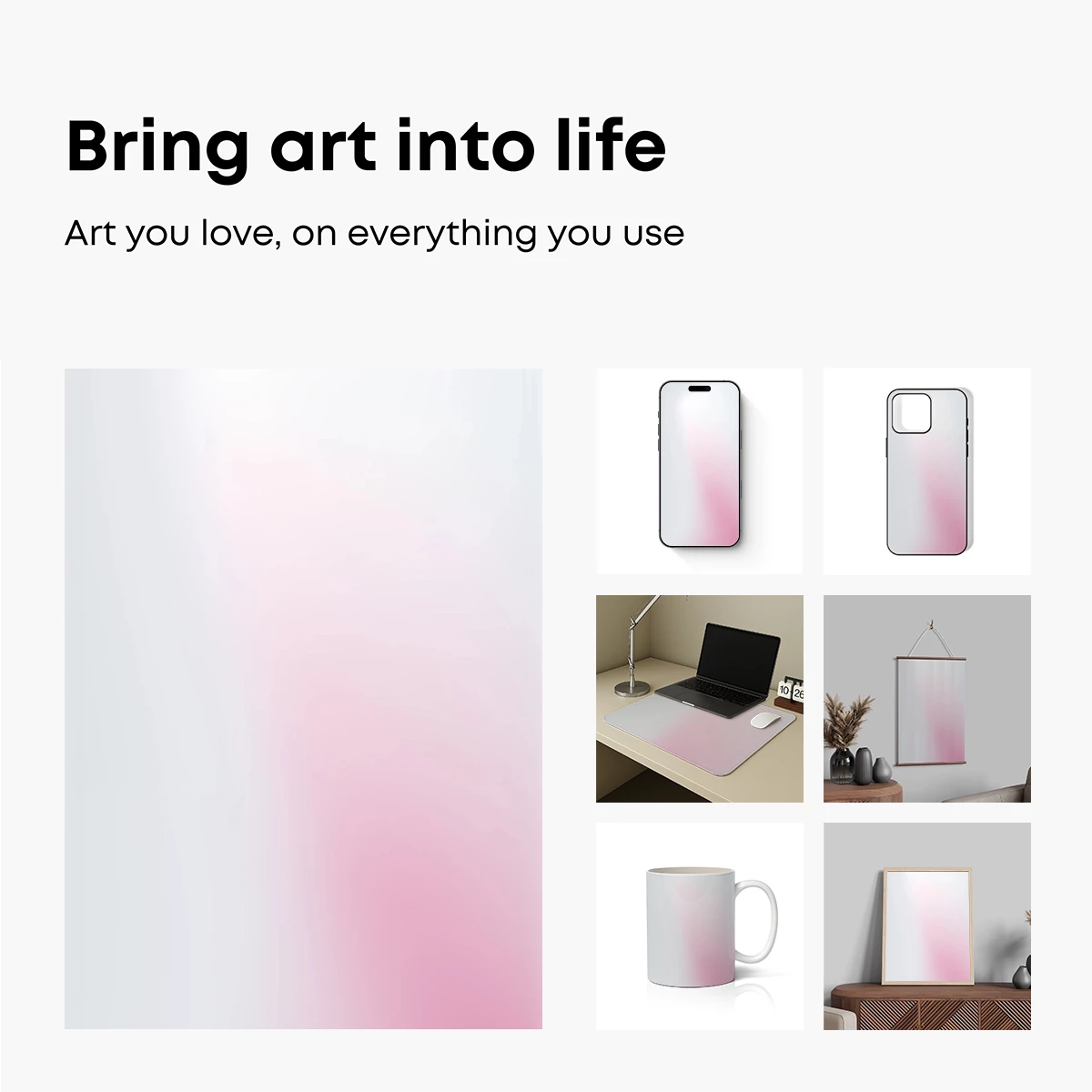 Gradient Dawn: Ethereal Pink and White Harmony - Image 2