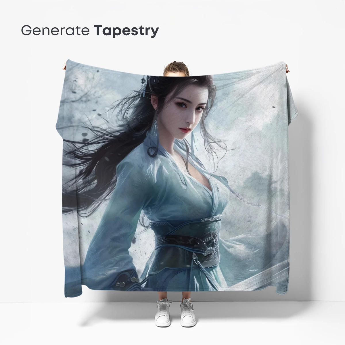 Ethereal Swordswoman in Misty Dawn - Image 5