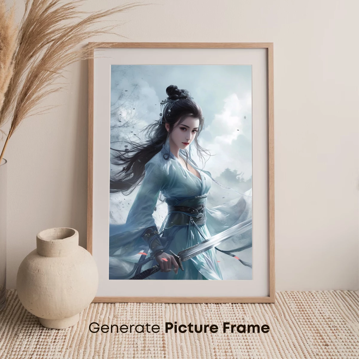 Ethereal Swordswoman in Misty Dawn - Image 7