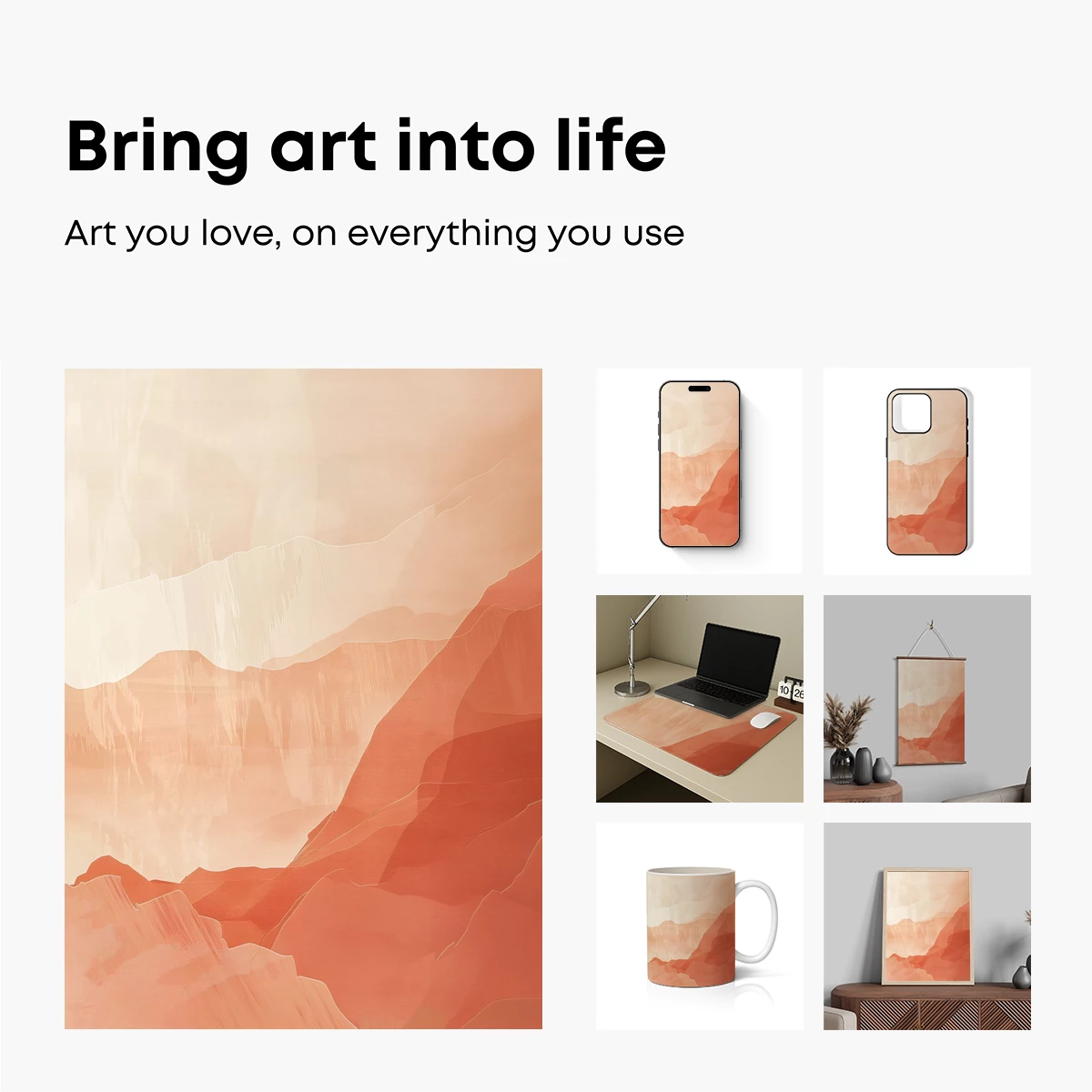 Desert Dawn Odyssey: Abstract Terracotta Layers - Image 2