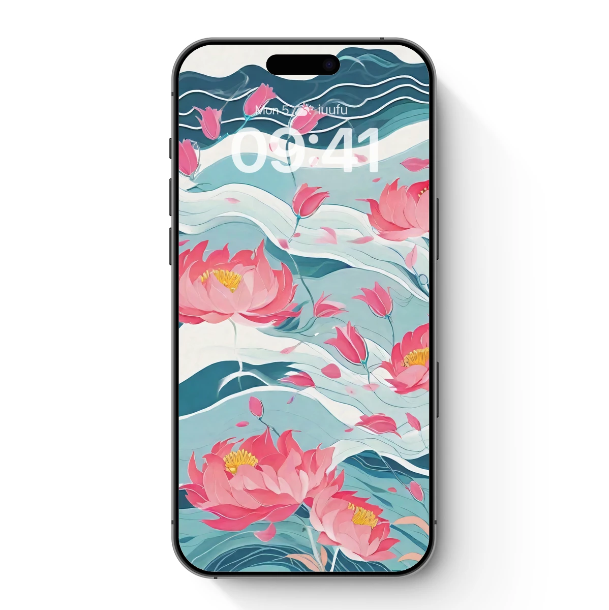 Elegant Lotus Waves: A Fusion of Floral and Oceanic Artistry