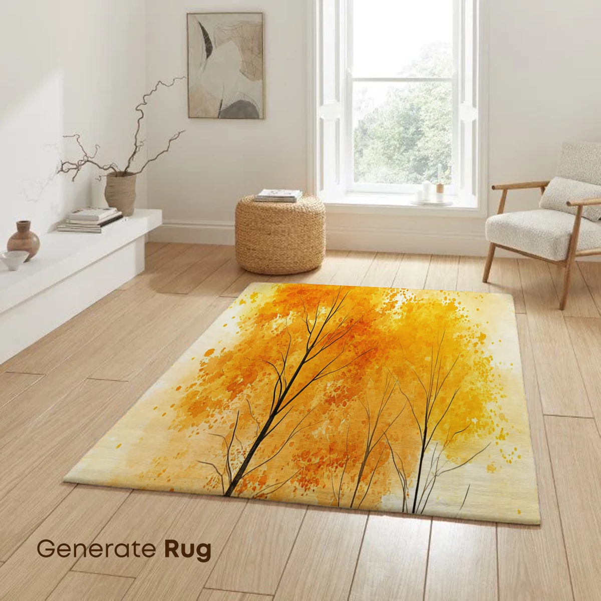 Autumnal Harmony: Watercolor Trees in Golden Hues - Image 6