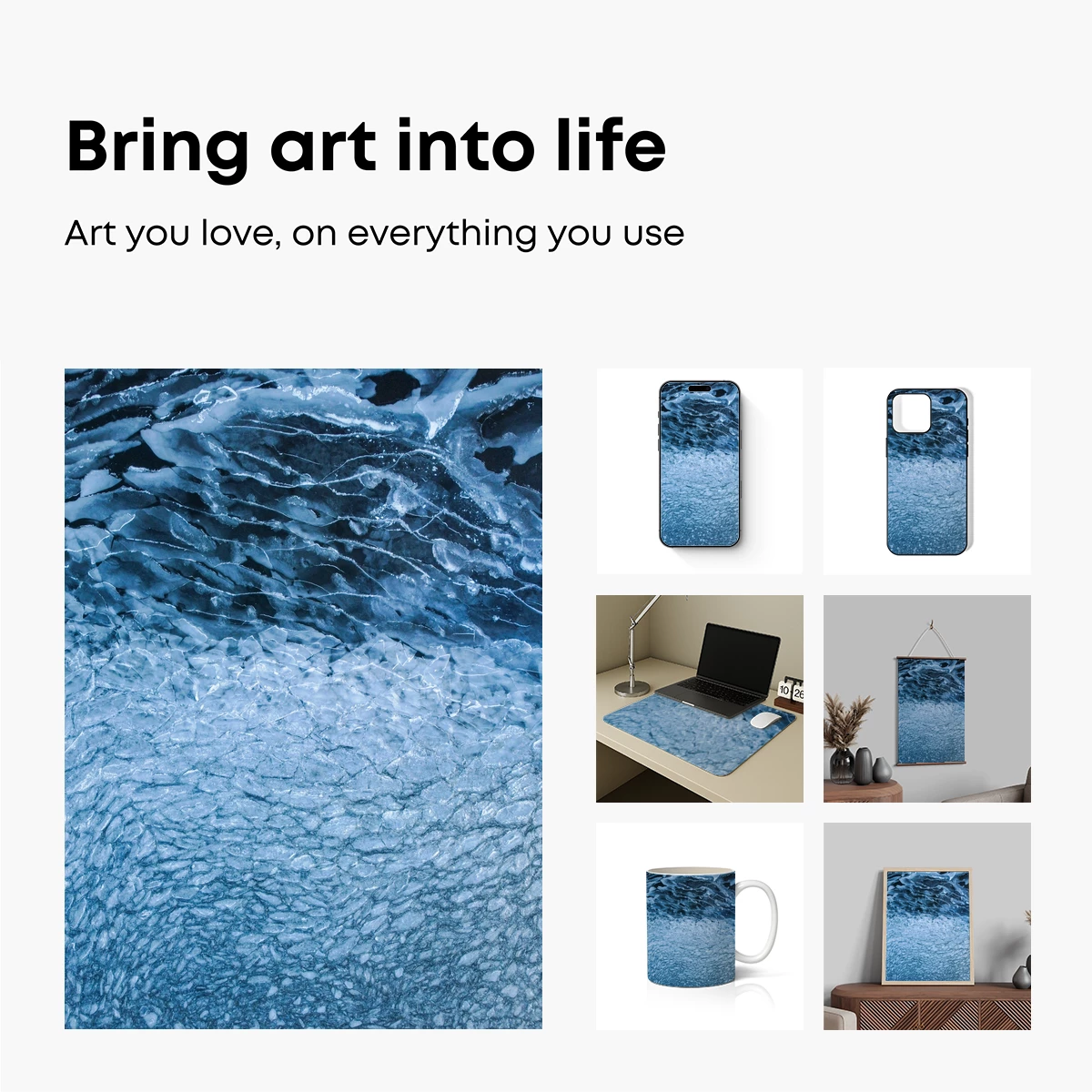 Frozen Symphony: Ice Textures in Blue - Image 2