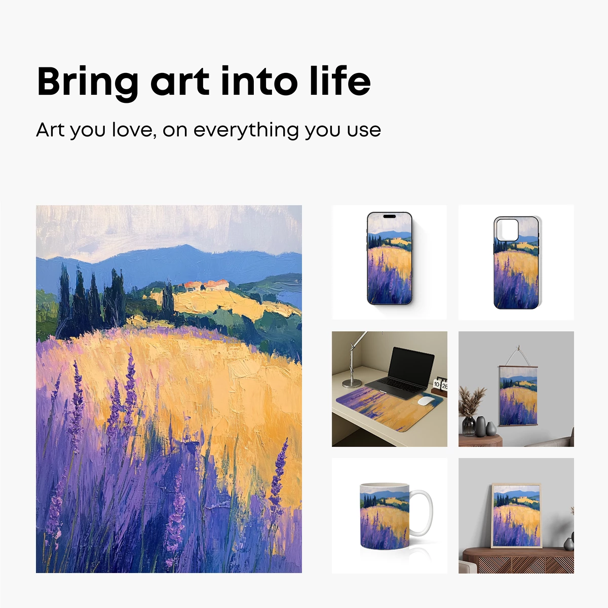 Lavender Fields at Dusk: Impressionist Landscape - Image 2