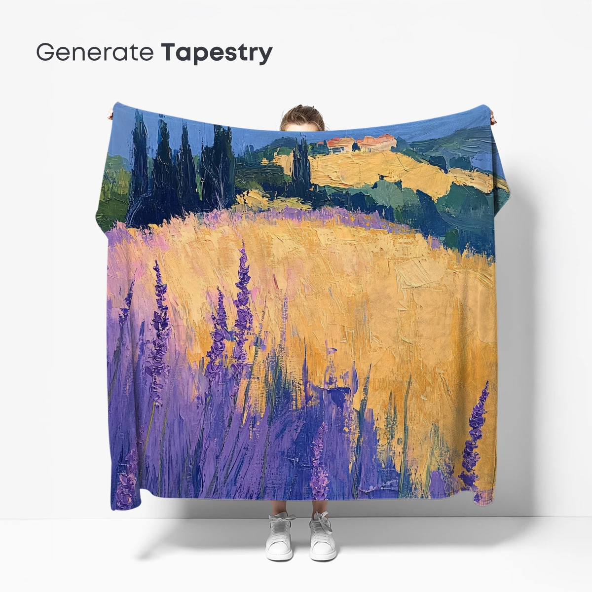 Lavender Fields at Dusk: Impressionist Landscape - Image 5