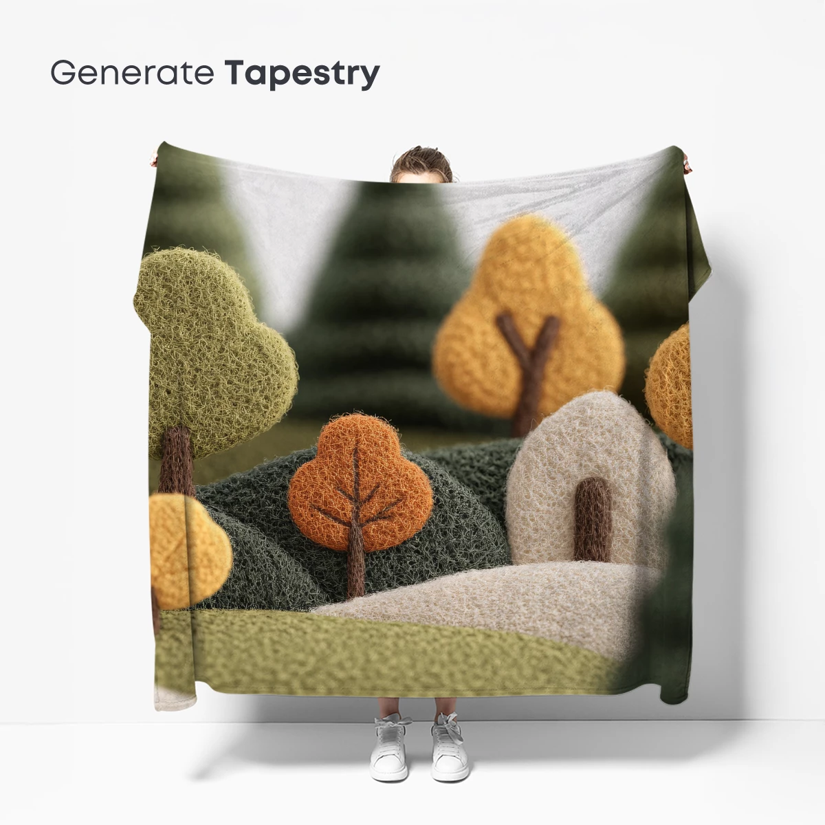 Felt Forest Whimsy: Textured Trees in Harmony - Image 5