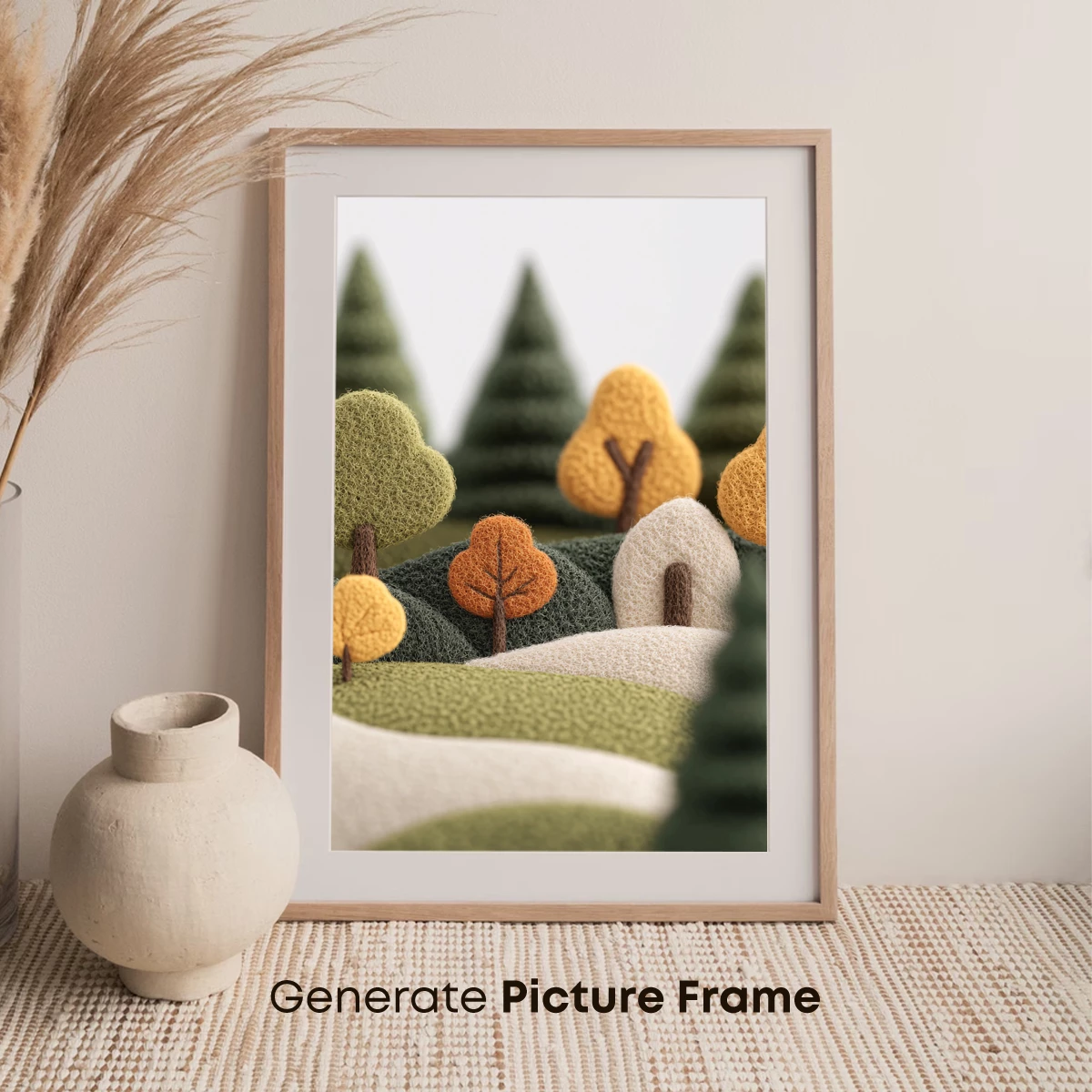 Felt Forest Whimsy: Textured Trees in Harmony - Image 7