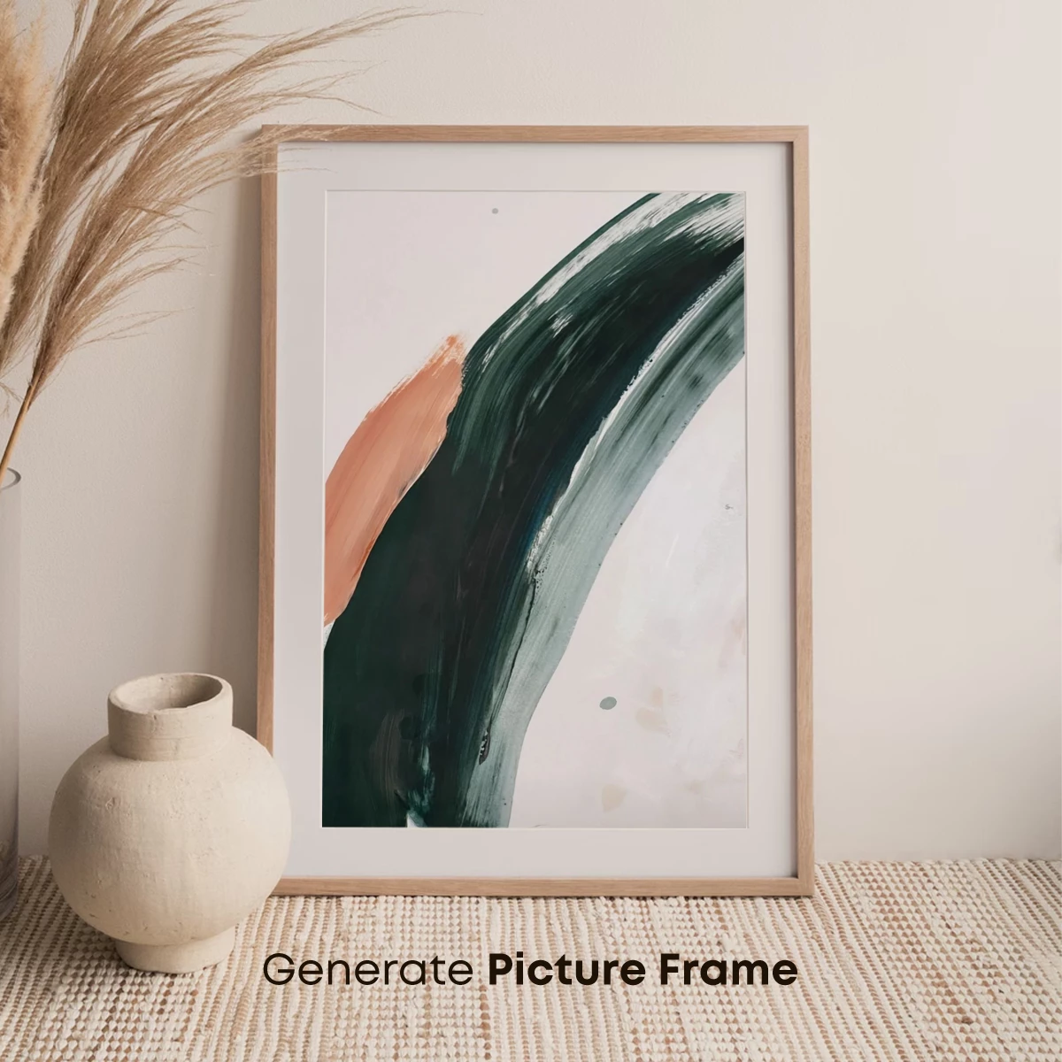 Abstract Brushstroke Symphony: Coral and Teal Fusion - Image 7