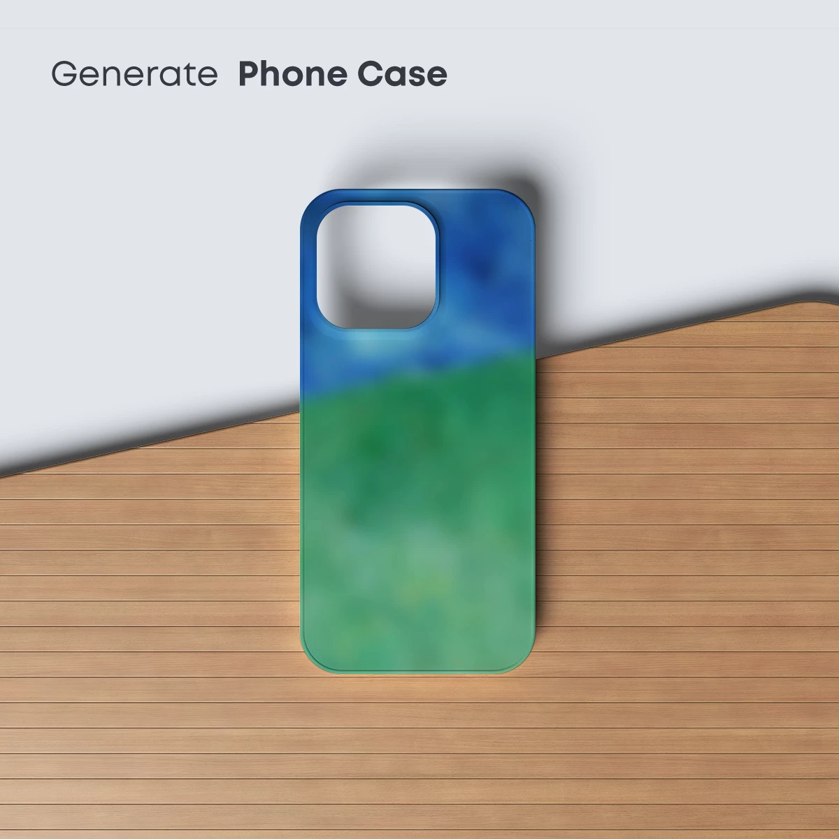 Blurred Horizon: Green and Blue Abstract - Image 3