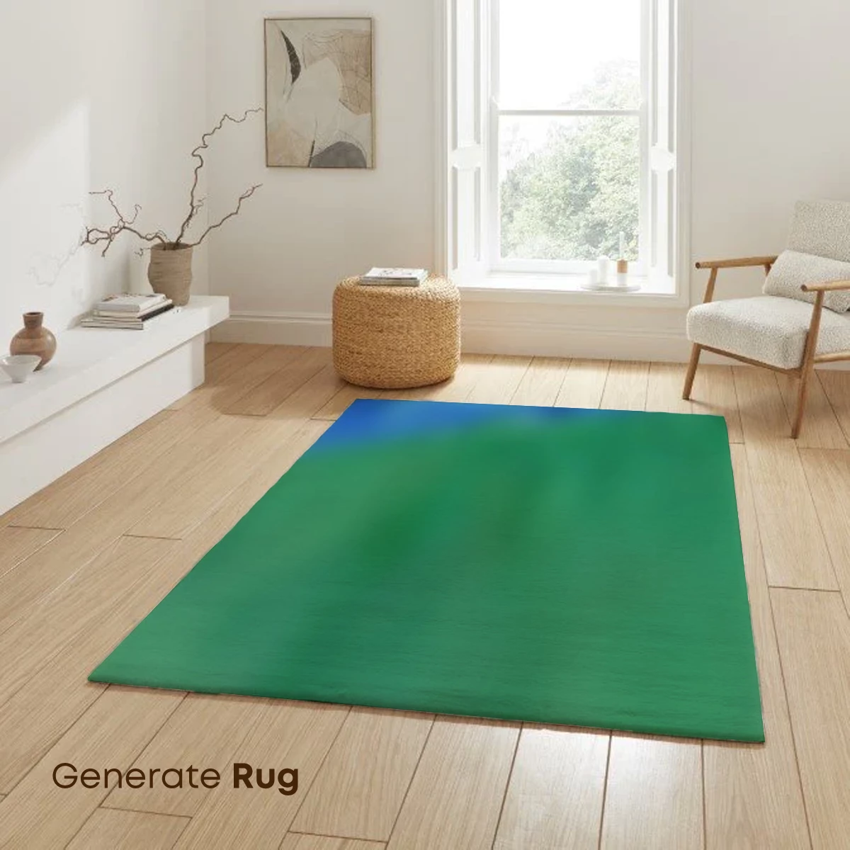 Blurred Horizon: Green and Blue Abstract - Image 6