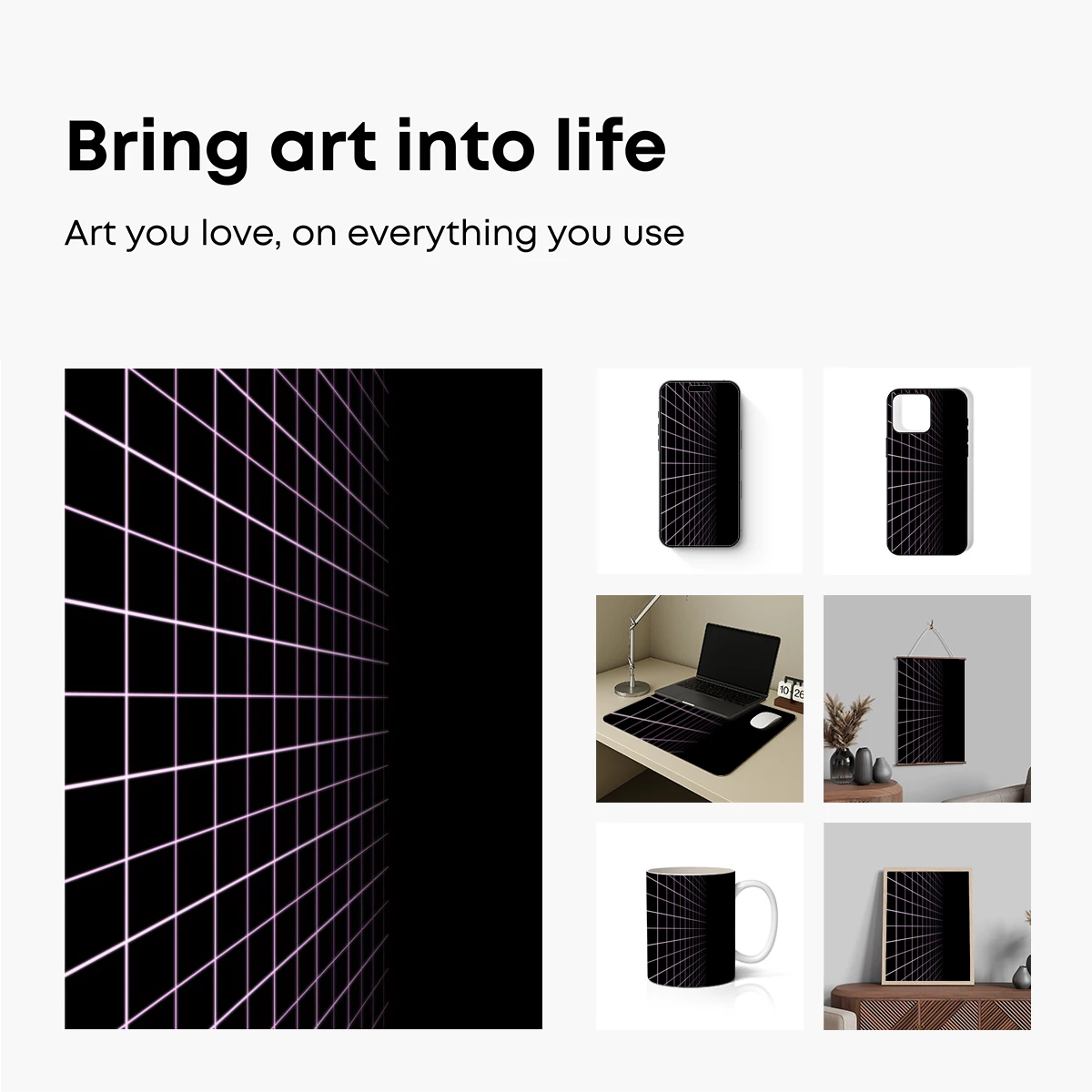 Grid Elegance in Neon Glow - Image 2