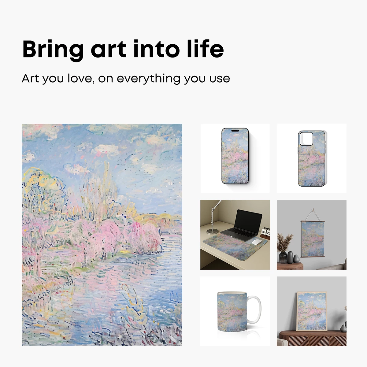 Monet's Spring Symphony: Blossoms by the River - Image 2