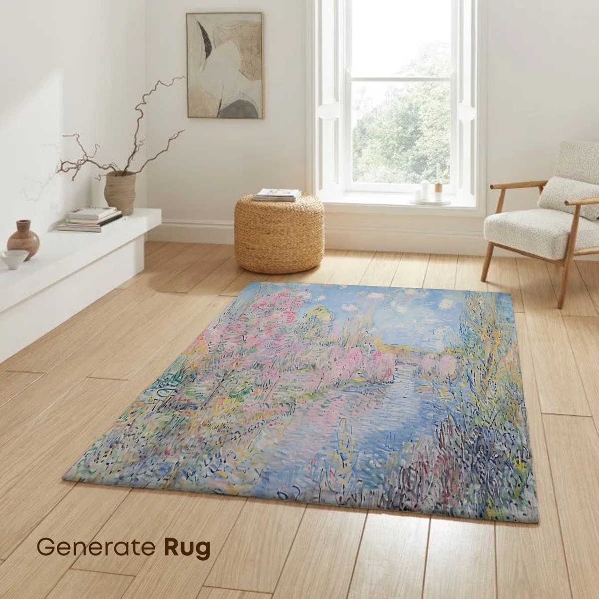 Monet's Spring Symphony: Blossoms by the River - Image 6
