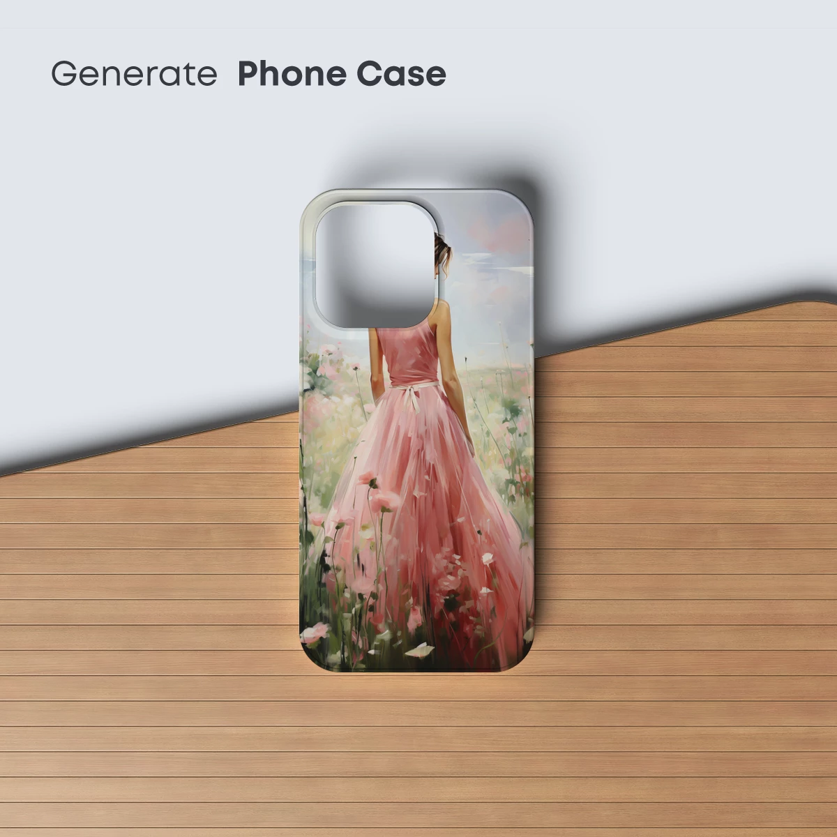 Ethereal Garden Dream: Pink Gown in Floral Bliss - Image 3