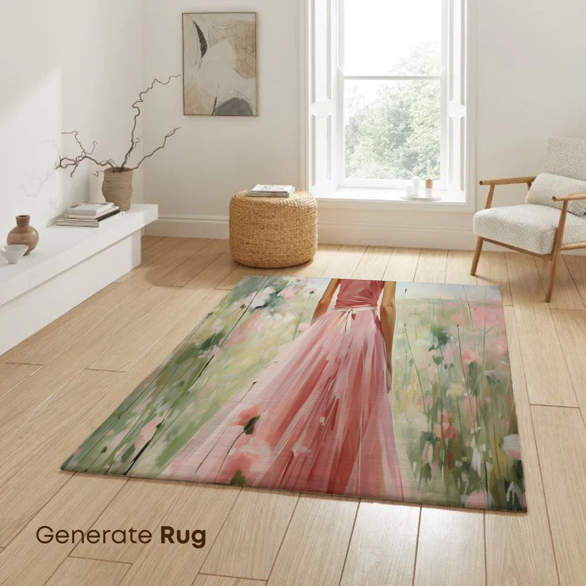 Ethereal Garden Dream: Pink Gown in Floral Bliss - Image 6