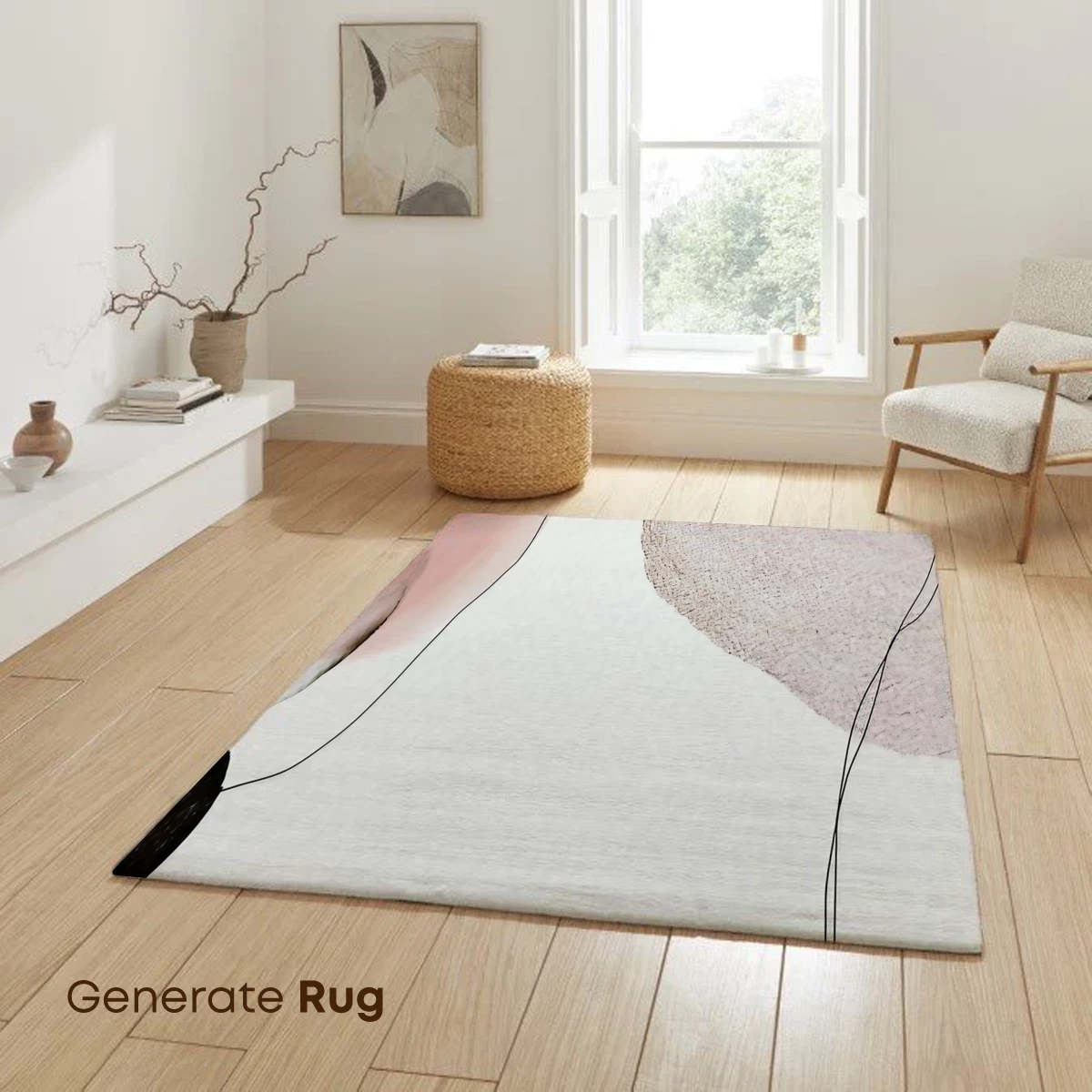 Abstract Watercolor Harmony: Soft Circles and Lines - Image 6