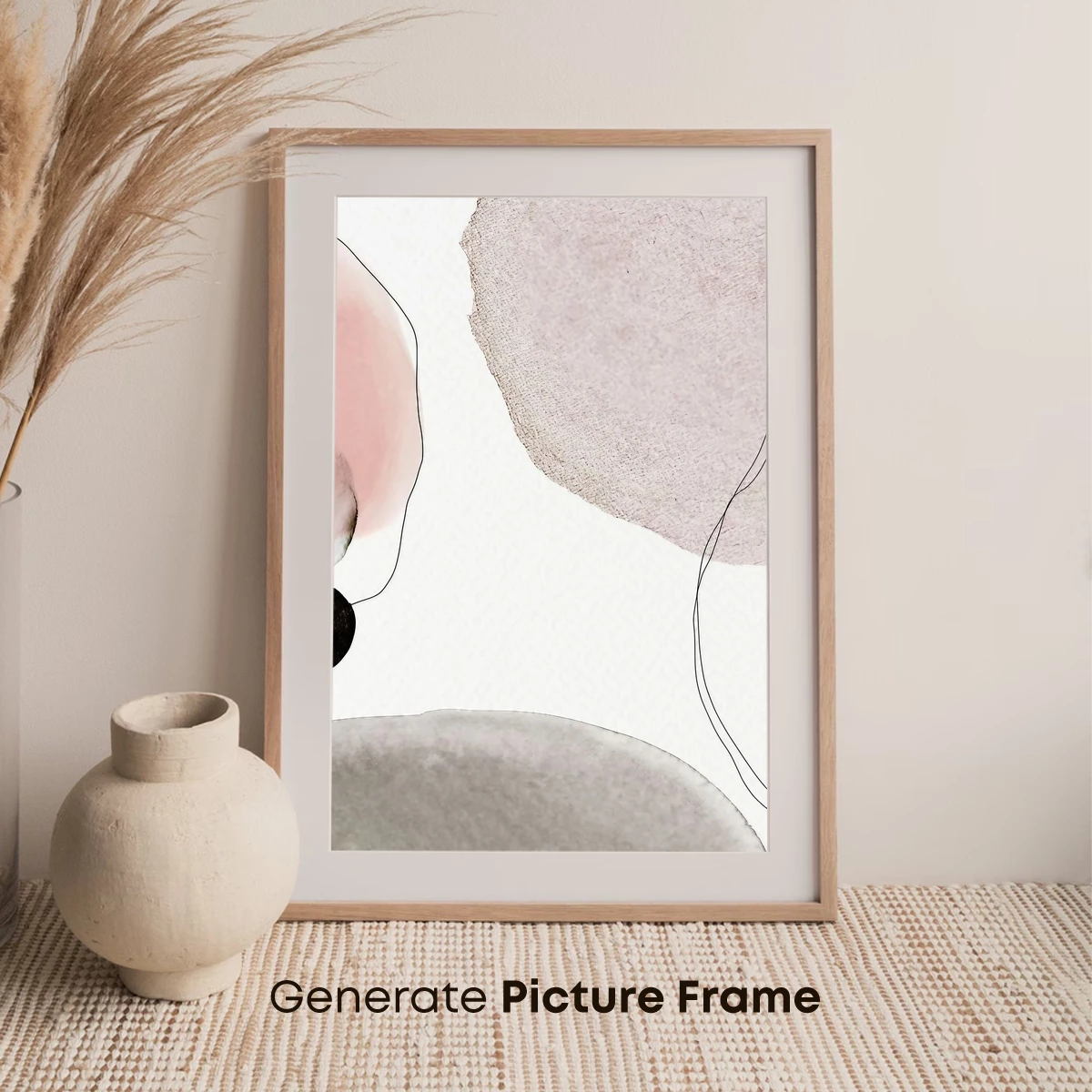 Abstract Watercolor Harmony: Soft Circles and Lines - Image 7