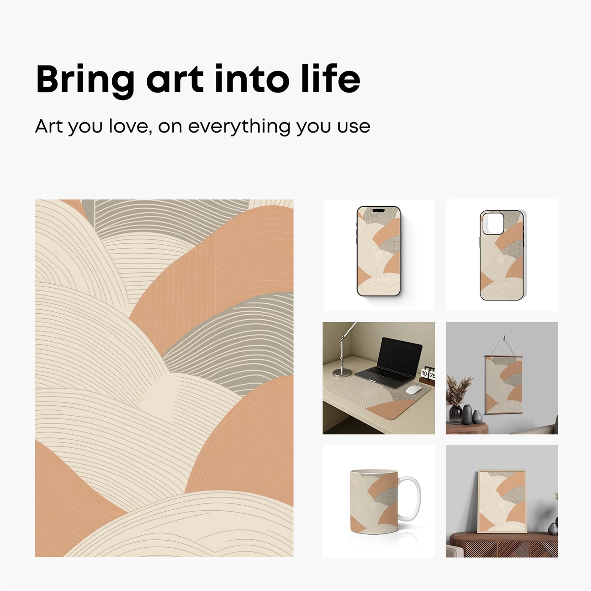 Abstract Waves in Neutral Tones - Image 2