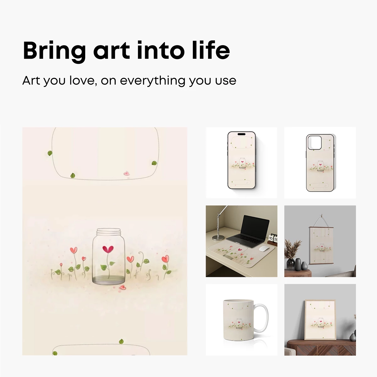 Heart-Bloom Jar: Whimsical Floral Fantasy - Image 2