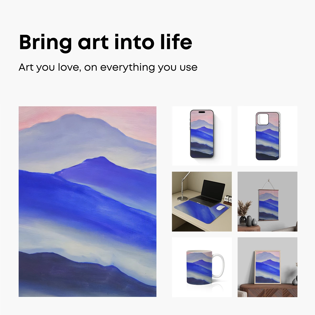Ethereal Mountain Layers in Twilight Hues - Image 2