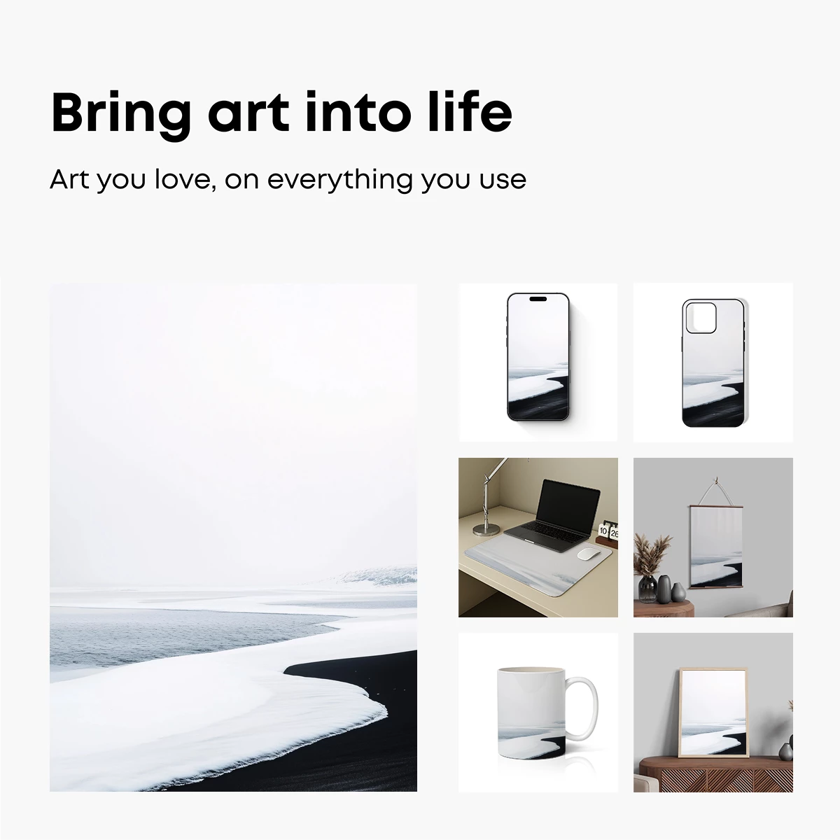 Eternal Snow and Shadow: Black Sand Serenity - Image 2