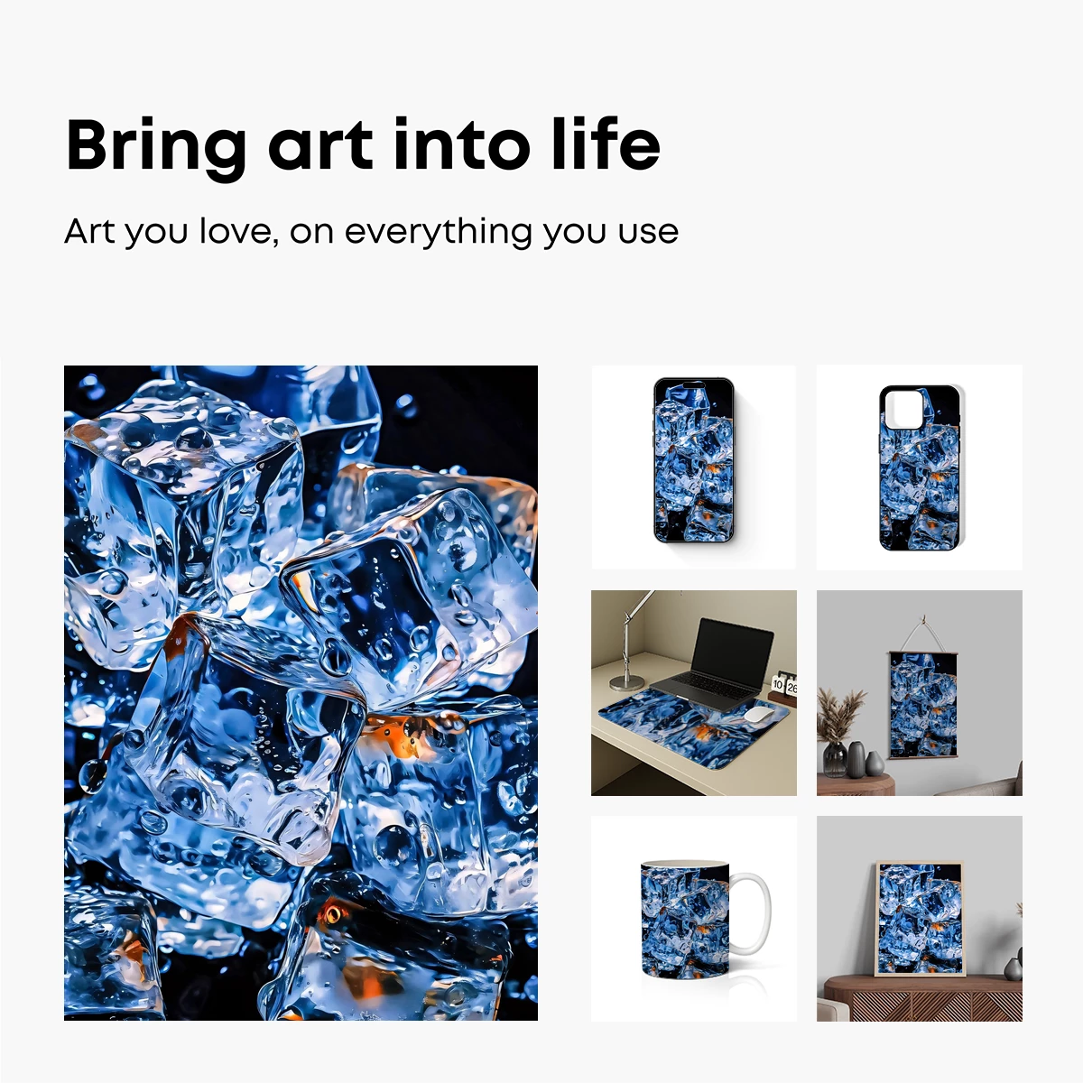 Crystal Clarity: Ice Cubes in Ethereal Light - Image 2