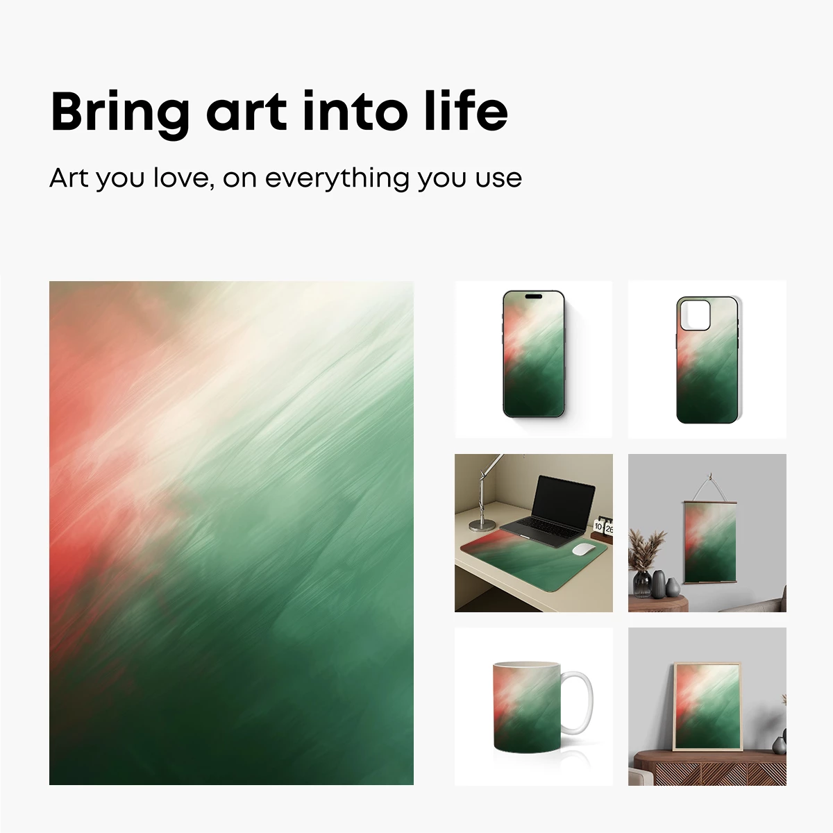 Blurred Dawn: Abstract Fusion of Red and Green - Image 2