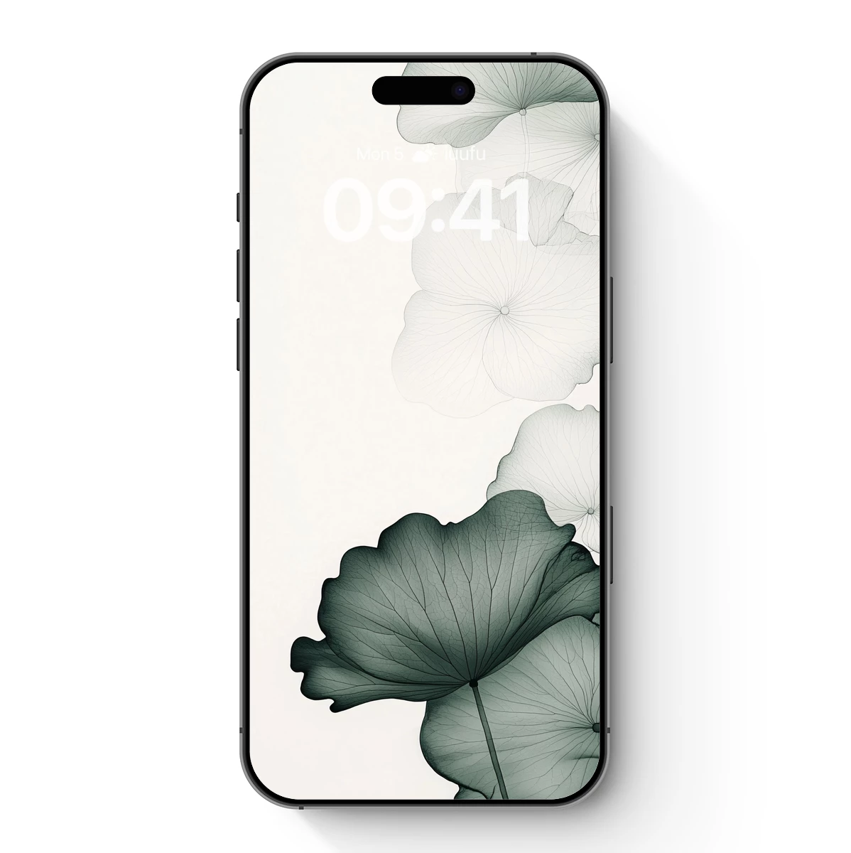 Ethereal Lotus Leaves: Monochromatic Serenity