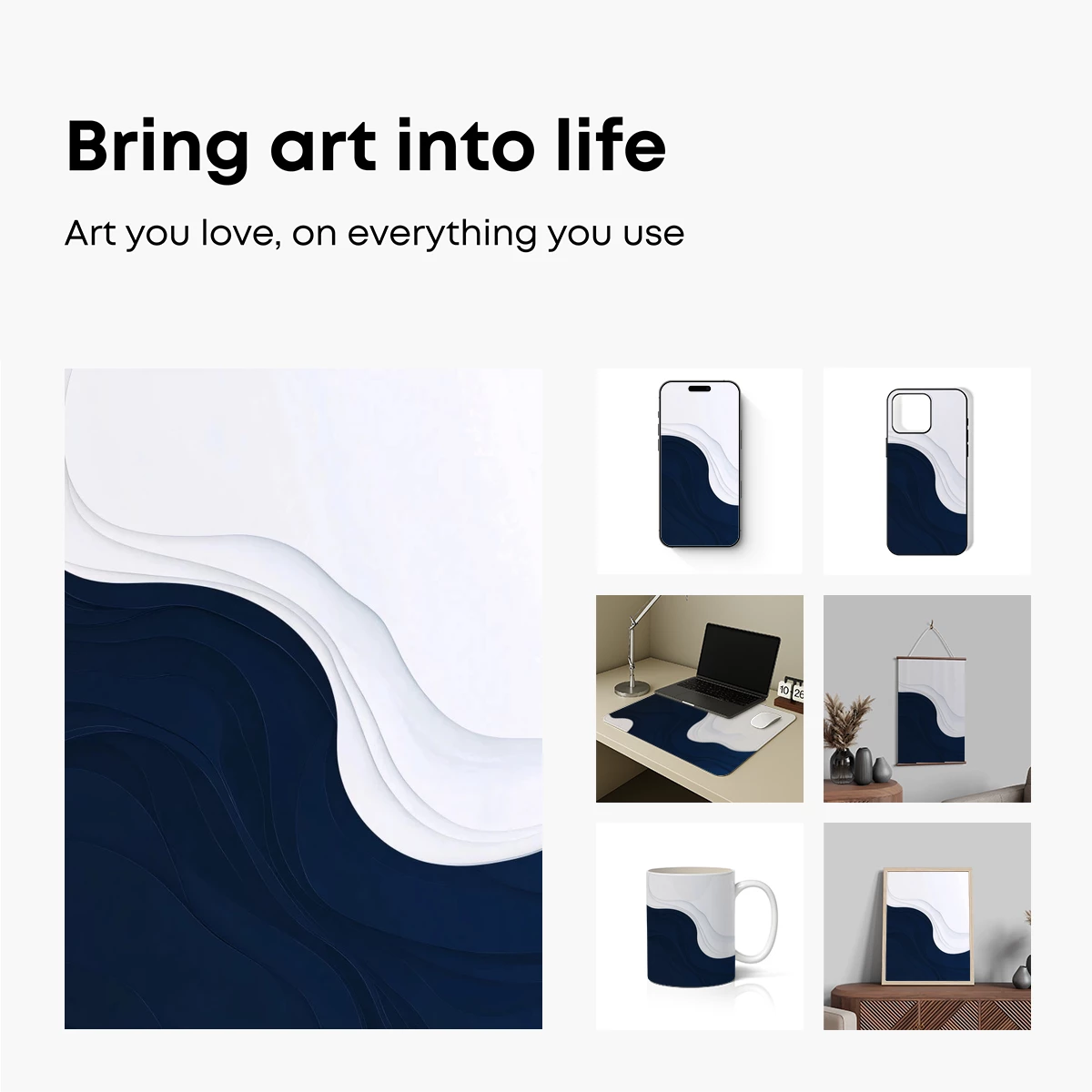 Elegant Navy Waves: Abstract Fluidity in Motion - Image 2