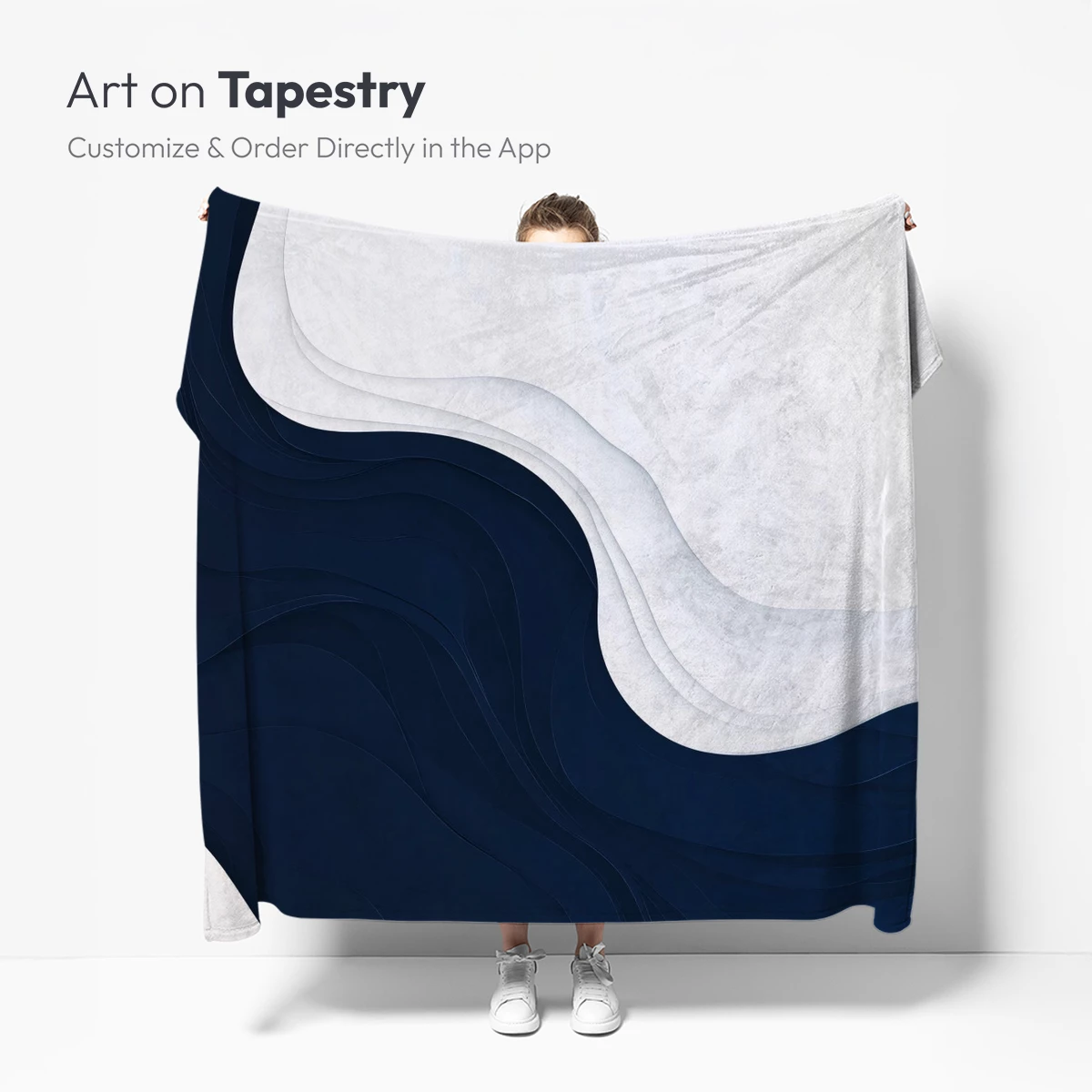 Elegant Navy Waves: Abstract Fluidity in Motion - Image 5