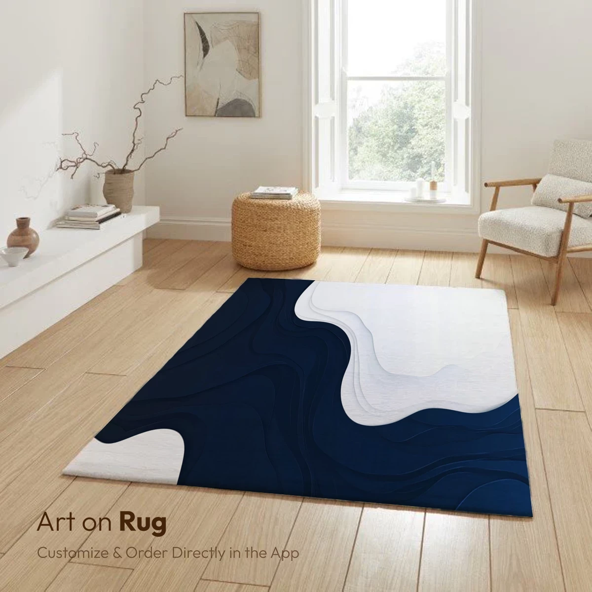 Elegant Navy Waves: Abstract Fluidity in Motion - Image 6