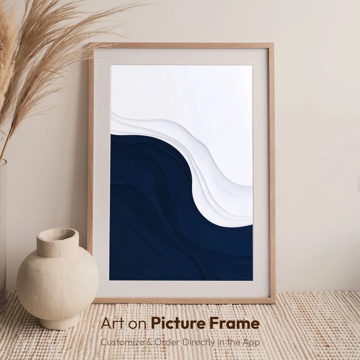 Elegant Navy Waves: Abstract Fluidity in Motion - Image 7
