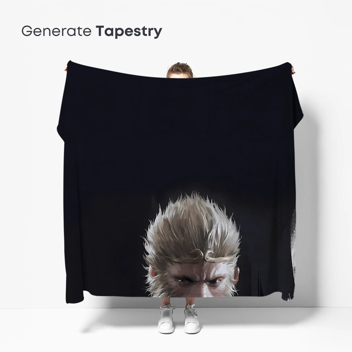 Mystic Monkey Sage: Ethereal Warrior in Monochrome - Image 5