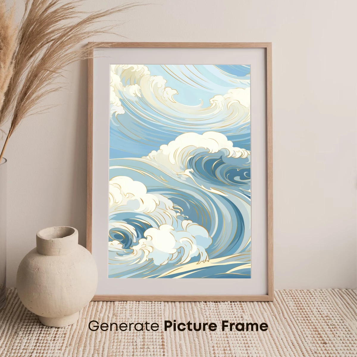 Elegant Ocean Waves: Hokusai-Inspired Artistry - Image 7
