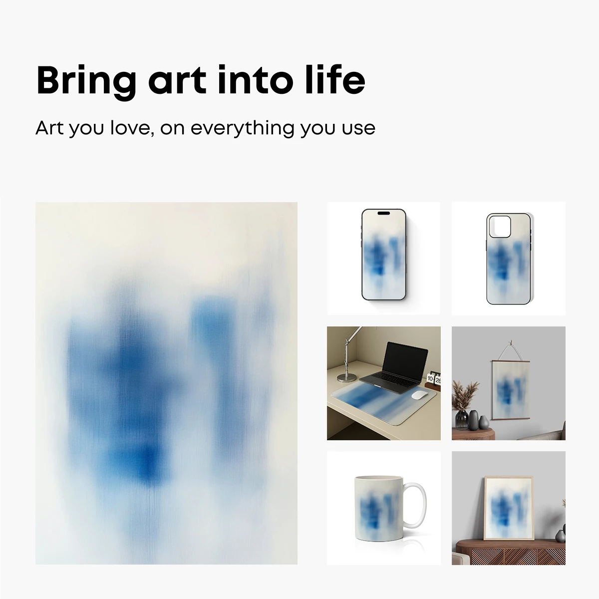 Blue Haze Elegance: Abstract Ethereal Forms - Image 2