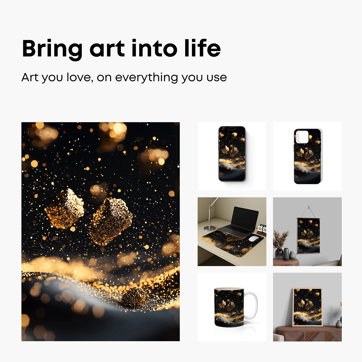 Golden Stardust Elegance: A Celestial Dance of Light - Image 2
