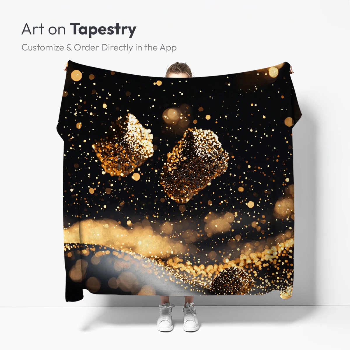 Golden Stardust Elegance: A Celestial Dance of Light - Image 5